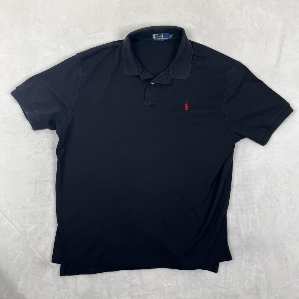 Polo By Ralph Lauren Polo Shirt Mens 2XL Black Red Pony Classic Soft